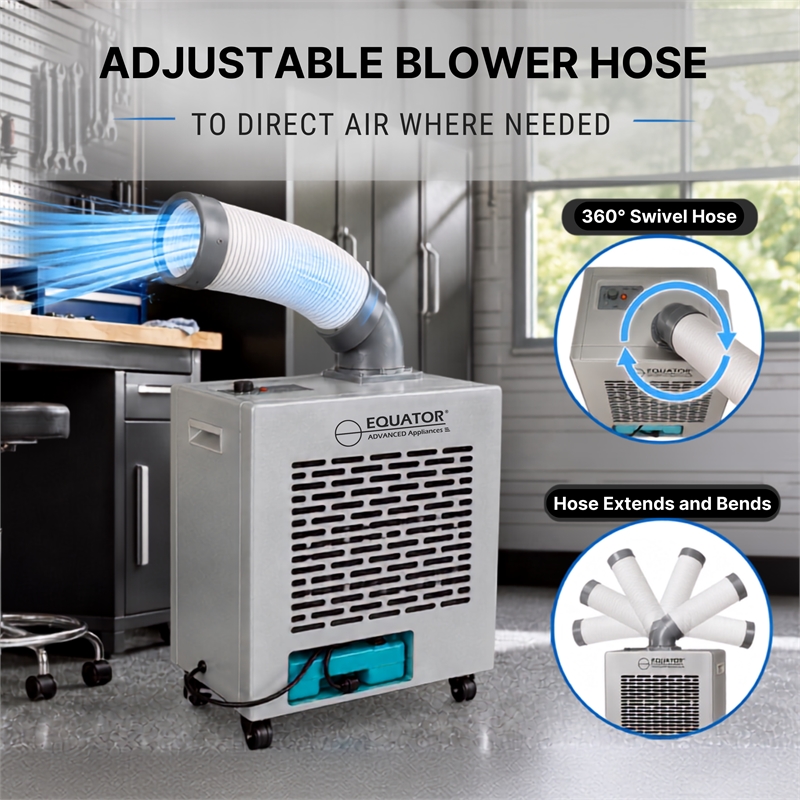 Equator 7000BTU Weatherized Outdoor Air Conditioner+Fan IP24 Casters 110V
