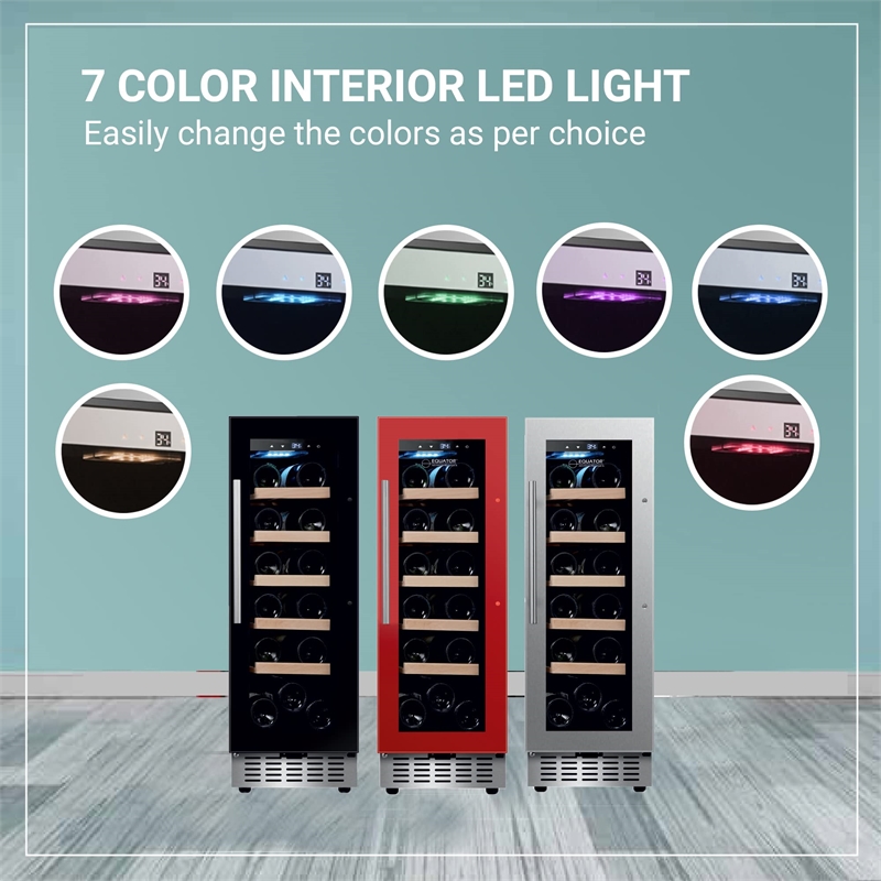 18 bottle Built-in/Freestanding Wine Ref with 7 color LED Lights