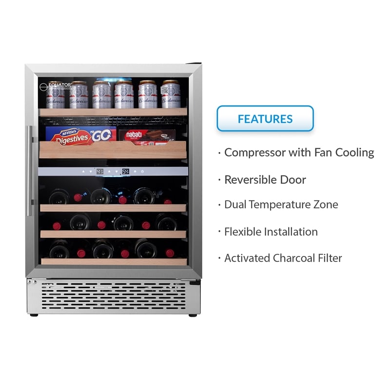 Equator 2-Zone Luxury Gourmet Center cans+wine bottles+fine foods FS & Built-in
