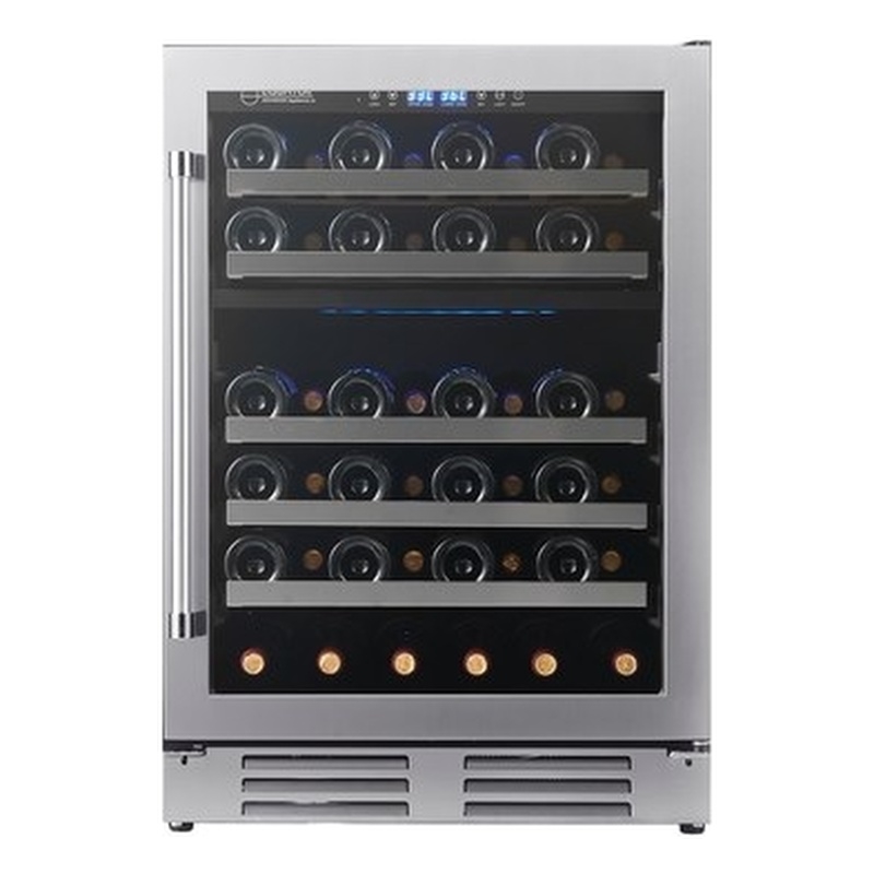 Equator Dual Zone 52-Bottle Free Standing/Built-in Wine Cooler in Stainless