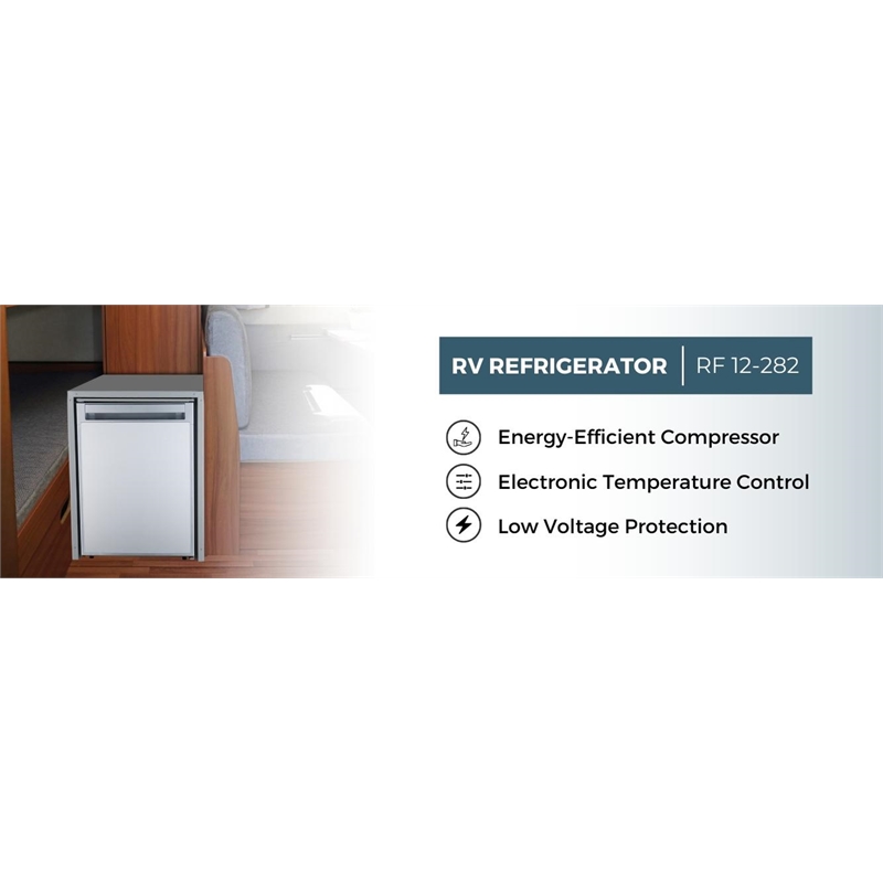 Equator 12V/DC Mini-Fridge Freezer 2.8cf Silver for RV BOAT OFF-GRID