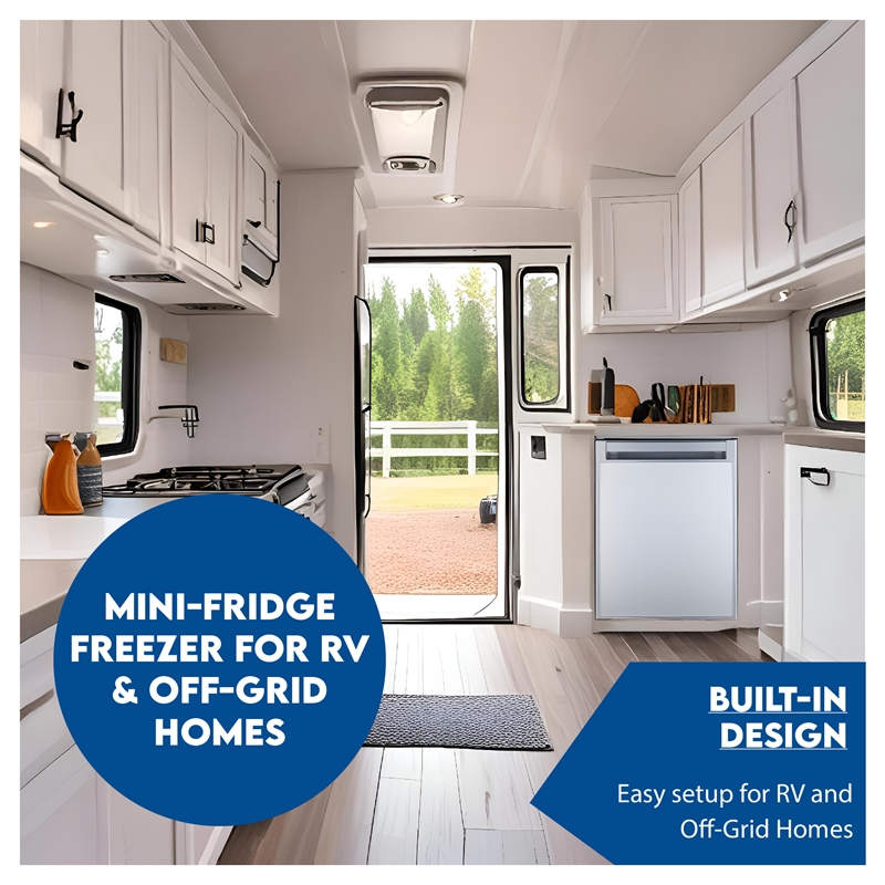 Equator 12V/DC Mini-Fridge Freezer 2.8cf Silver for RV BOAT OFF-GRID