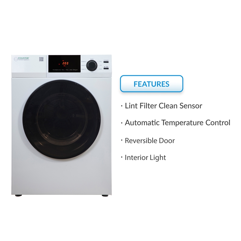 Equator 4cu.ft. 220V Electric Vented Sensor Dryer Interior Light Reversible Door