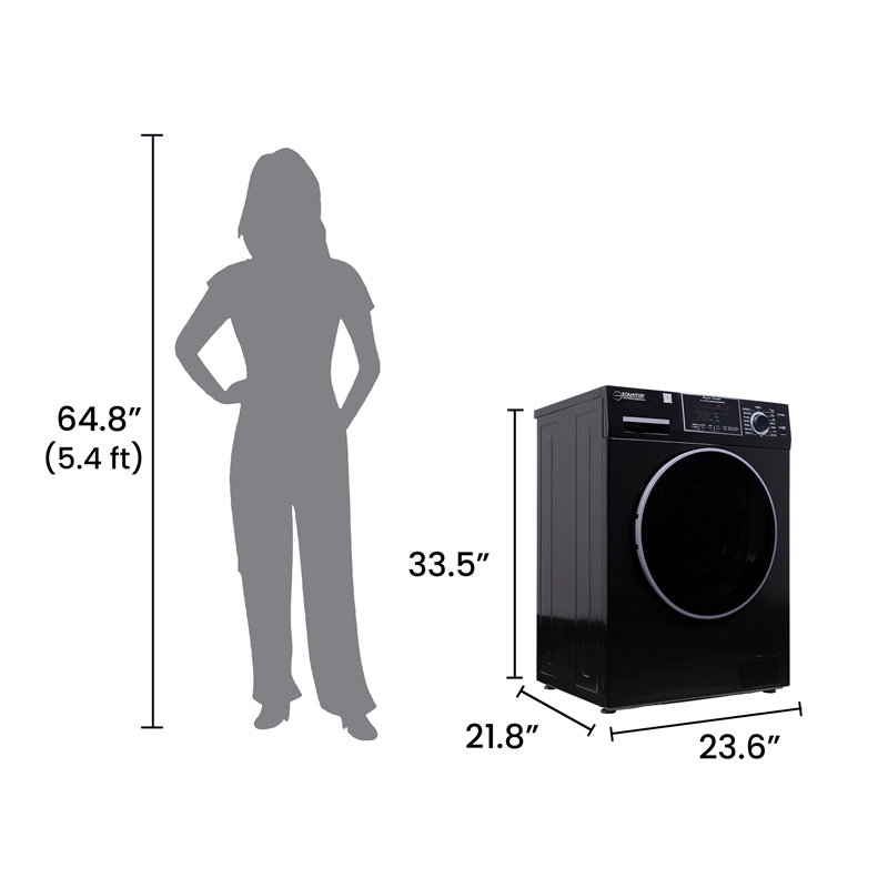Equator Pet Compact 110V Vented/Ventless 15 lbs Sani Combo Washer Dryer in Black