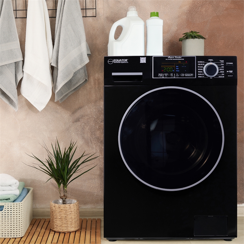 Equator Pet Compact 110V Vented/Ventless 15 lbs Sani Combo Washer Dryer in Black