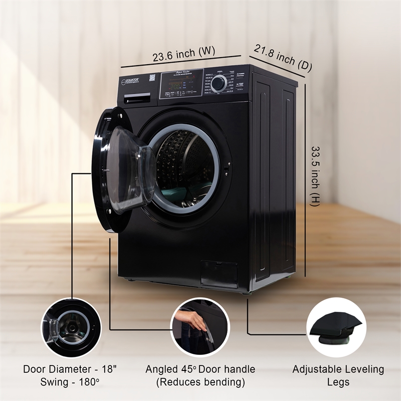 Equator Pet Compact 110V Vented/Ventless 15 lbs Sani Combo Washer Dryer in Black