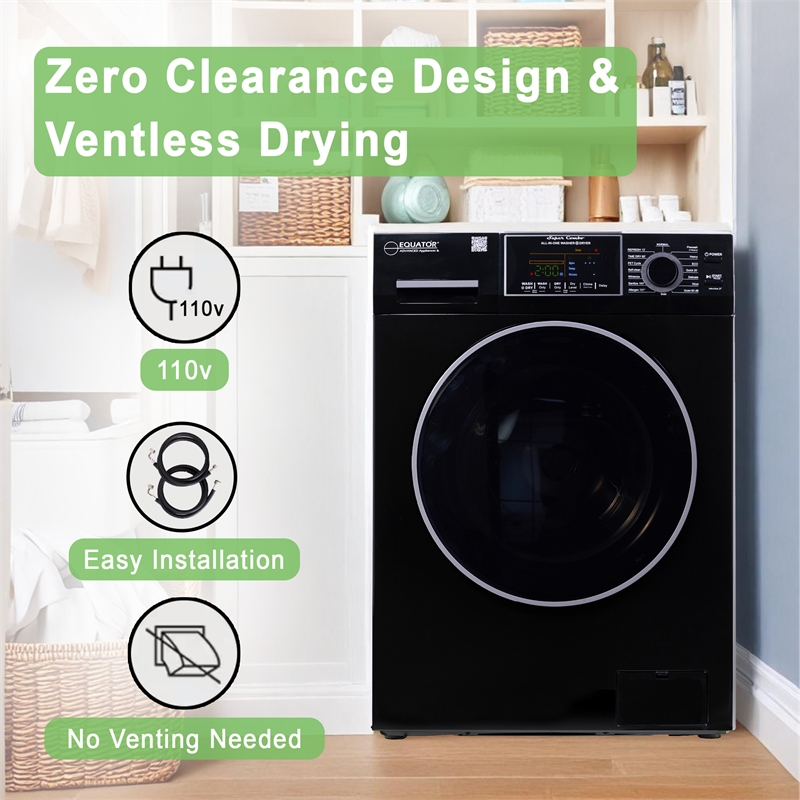 Equator Advanced Appliances 1.62cf Plastic Washer Dryer in Black