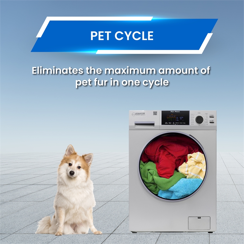 Equator 110V 1.6 cf Washer & 110V 3.5cf Vented Digital Sensor Dryer in Silver