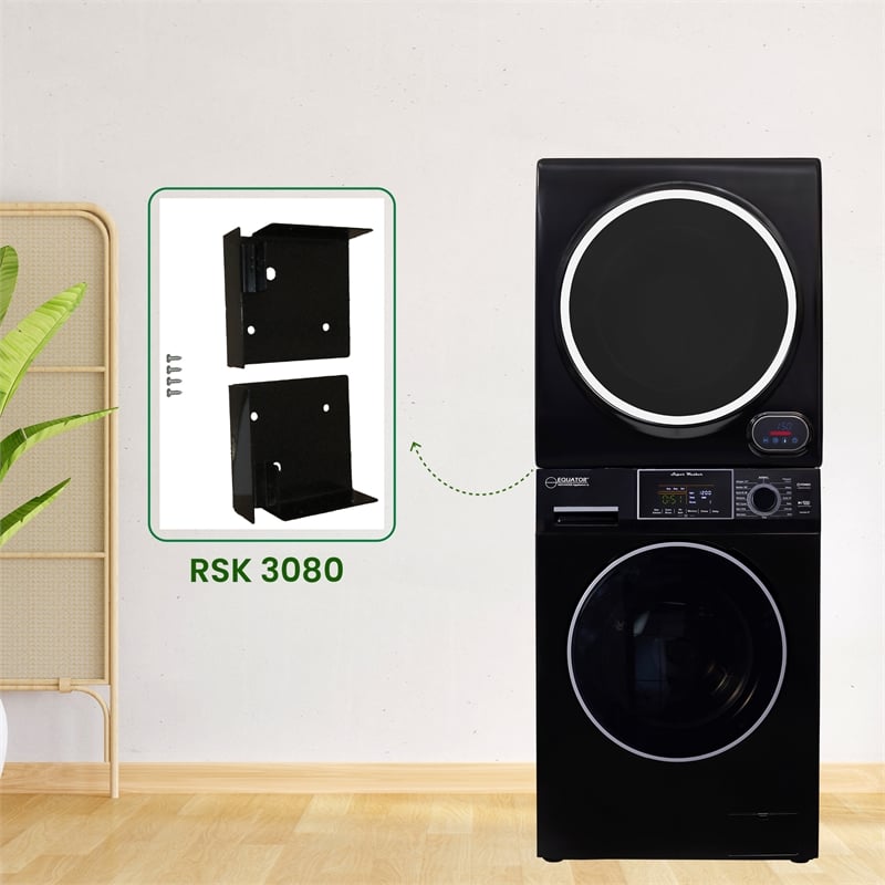 Equator Advanced Appliances Stainless Steel Washer/Compact Short Dryer in Black