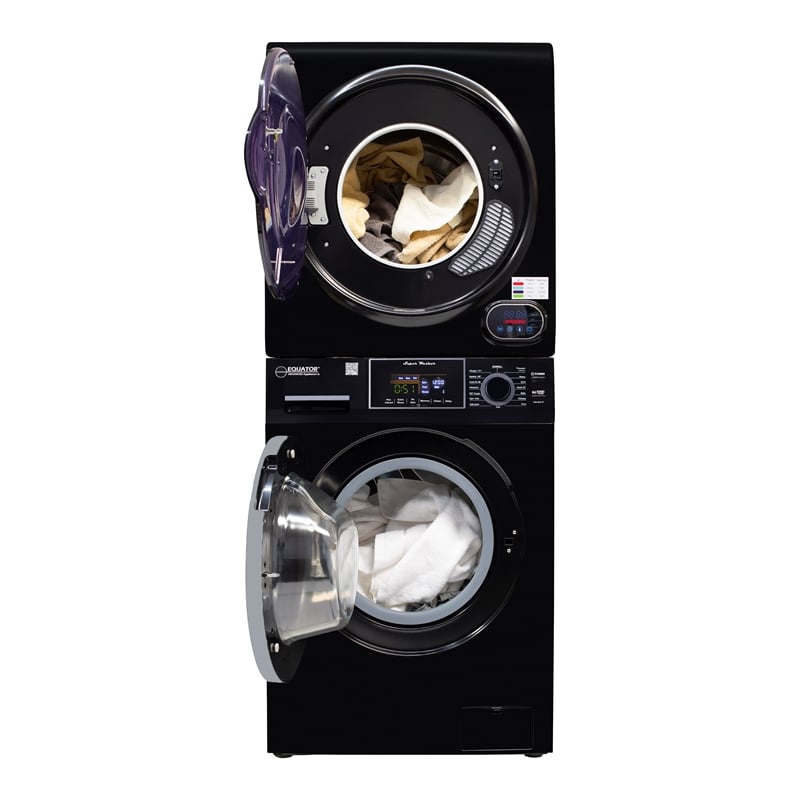 Equator Advanced Appliances Stainless Steel Washer/Compact Short Dryer in Black
