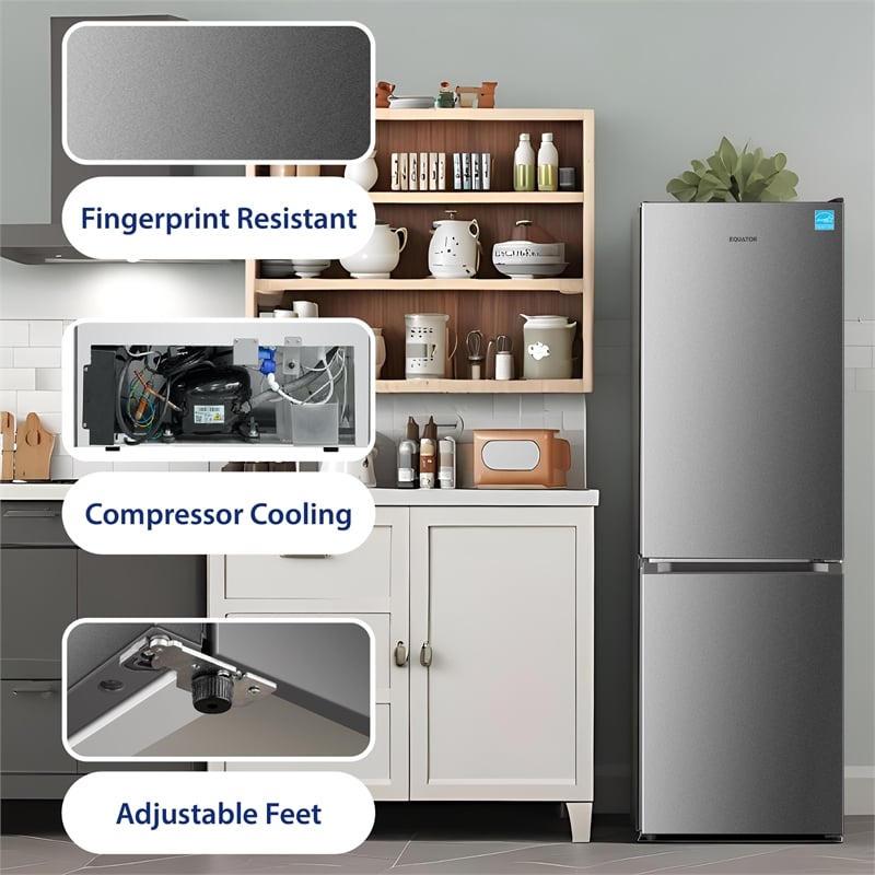 Bottom Mount Refrigerator-Freezer w/ICE MAKER Frost Free Reversible 110V - EStar