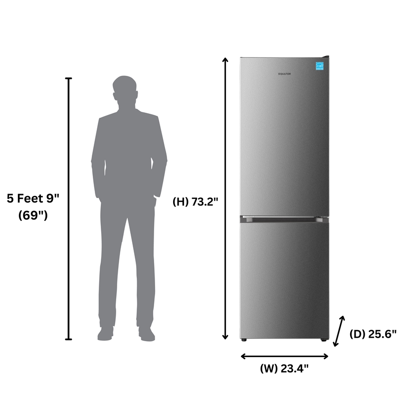 Bottom Mount Refrigerator-Freezer w/ICE MAKER Frost Free Reversible 110V - EStar