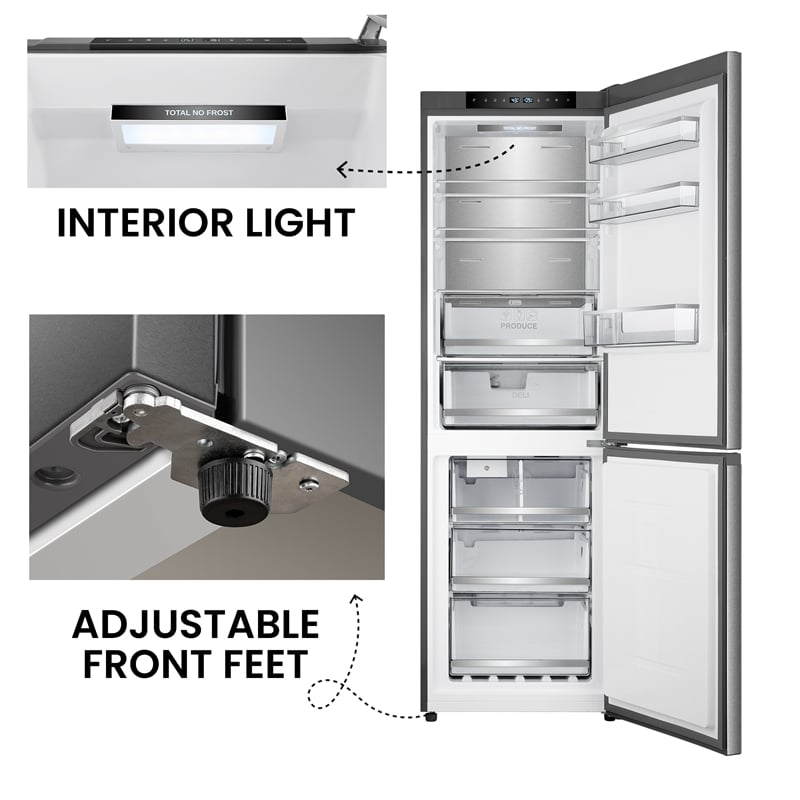 Bottom Mount Refrigerator-Freezer w/ICE MAKER Frost Free Reversible 110V - EStar