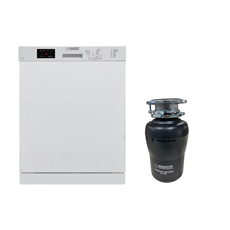 Equator 24 in Dishwasher 14 place + 3/4 HP Garbage Disposer 51dB 110V E-Star ADA