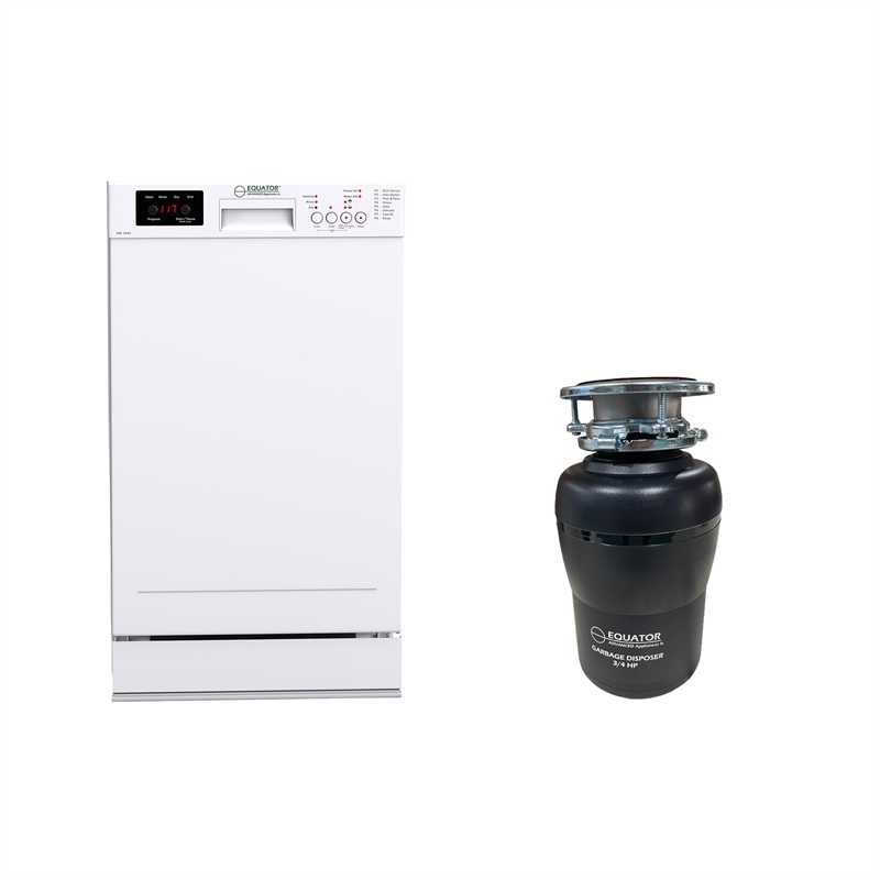 Equator 18 in Dishwasher 10 place QUIET 110V E-Star ADA+3/4 HP Garbage Disposer