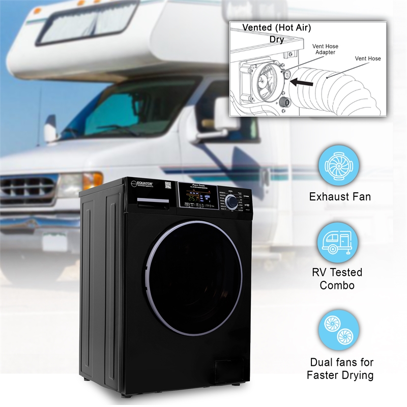 Equator All-in-One Washer Dryer VENTED-DRY  FASTER than Condense 15lb 110V