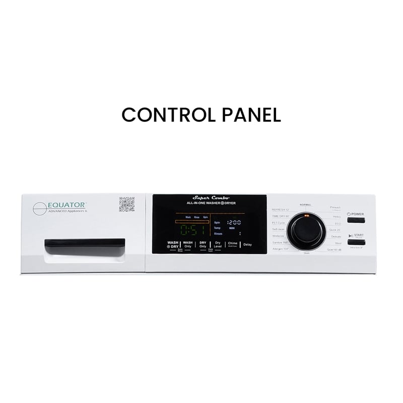 All-in-one Washer Dryer Ventless BUILTIN 0-CLEARANCE 15lbs 110V 1400RPM+Pedestal