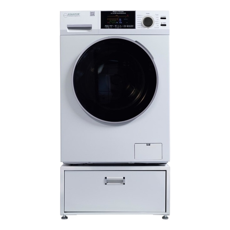 All-in-one Washer Dryer CONVERTIBLE PET Sanitize Cycle 15 lbs 1400RPM+Pedestal