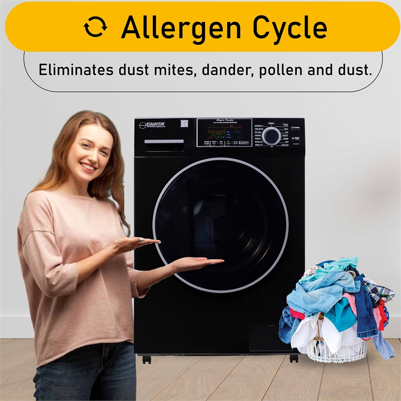 Equator All-in-One Washer Dryer VENTLESS/VENTED PET 1.62cf/15lbs+Portability Kit