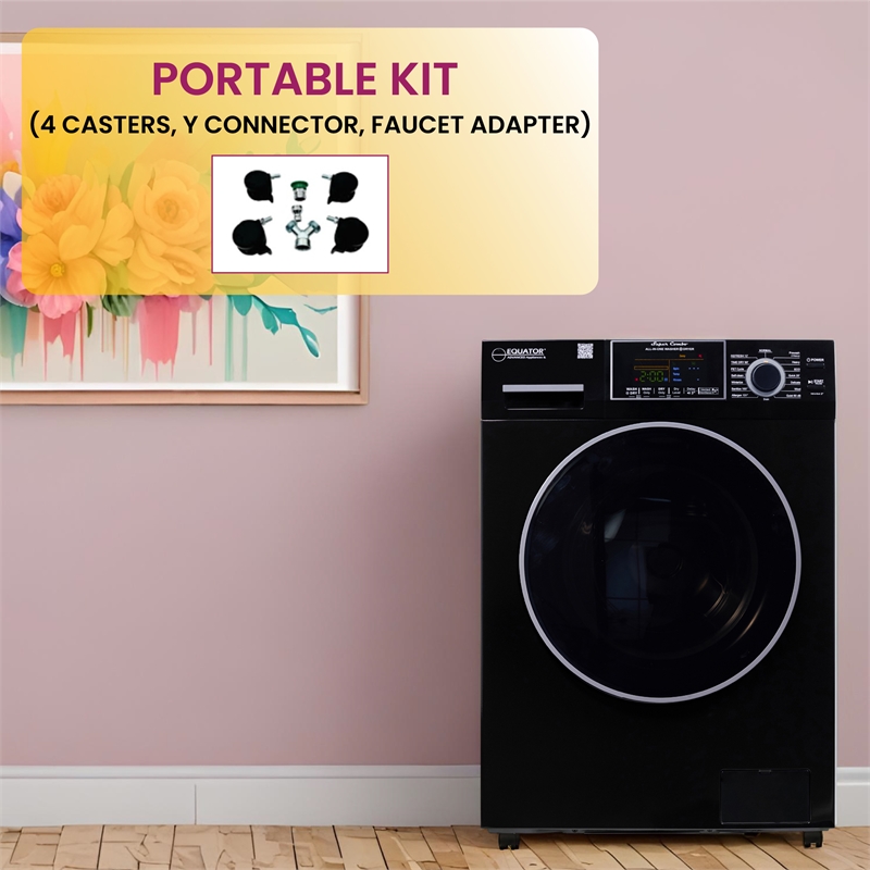 Equator All-in-One Washer Dryer VENTLESS/VENTED PET 1.62cf/15lbs+Portability Kit