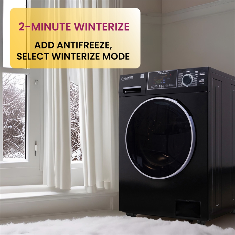Equator All-in-One Washer Dryer VENTLESS/VENTED PET 1.62cf/15lbs+Portability Kit