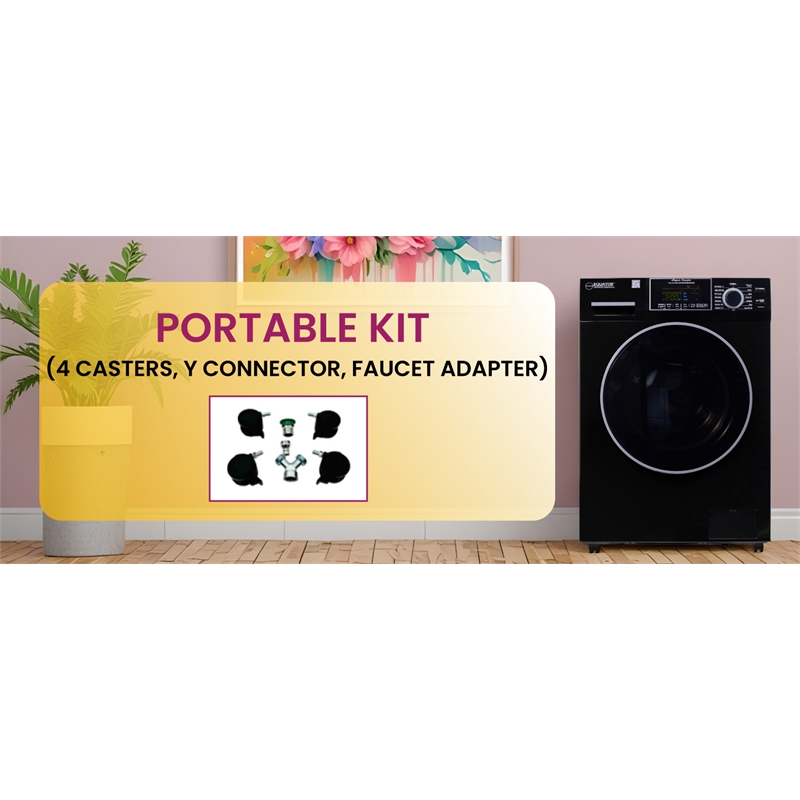 Equator All-in-One Washer Dryer VENTLESS/VENTED PET 1.62cf/15lbs+Portability Kit
