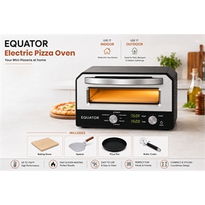 Equator 0.5 Cu.Ft. Indoor/Outdoor Pizza Oven Cooks 12-Inch Pizzas
