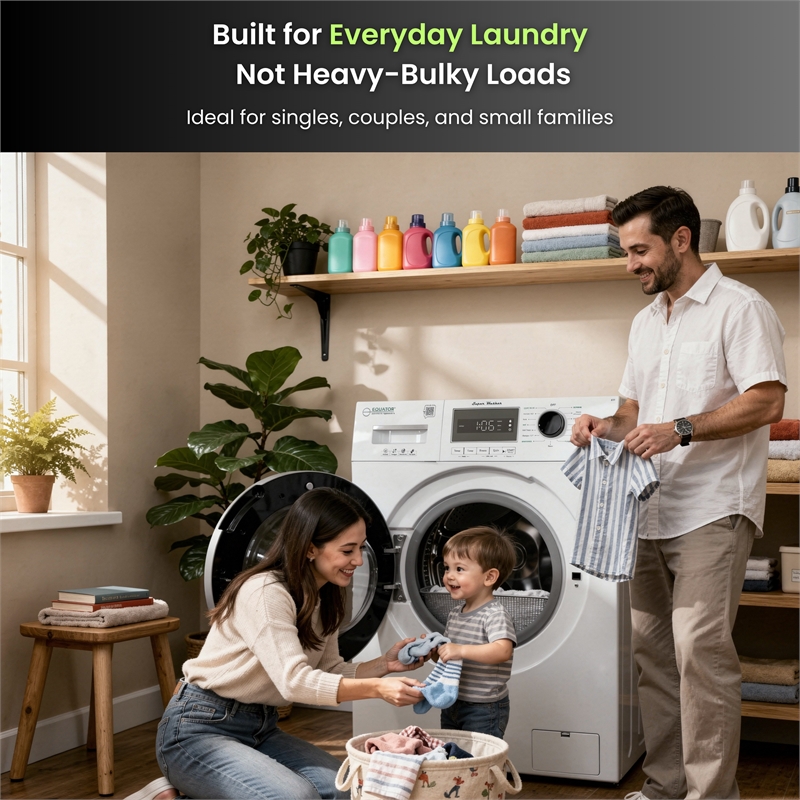 Equator Compact Washer 1.57cf/13lbs POWER WASH 15 Programs 1200rpm 110V