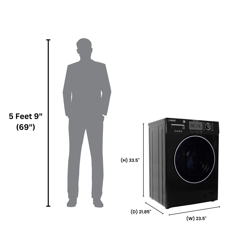 Equator Compact Washer 1.57cf/13lbs POWER WASH 15 Programs 1200rpm 110V