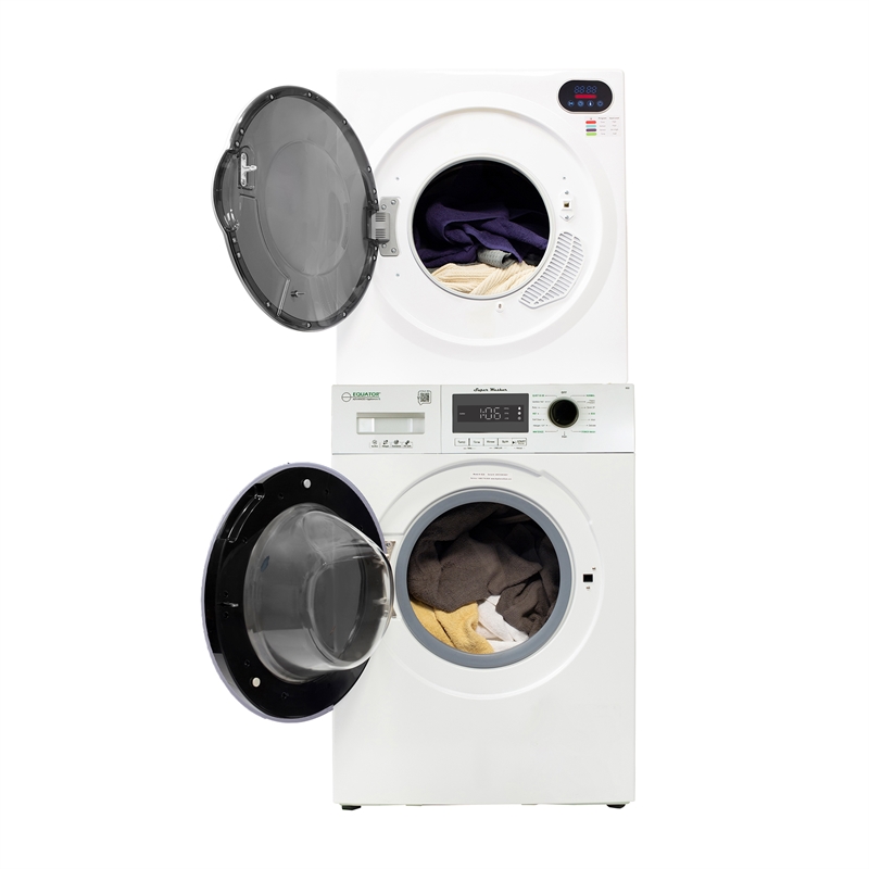 Equator COMPACT STACKABLE LAUNDRY Washer EW 822 1.57cf + Dryer ED 848 2.6cf 110V