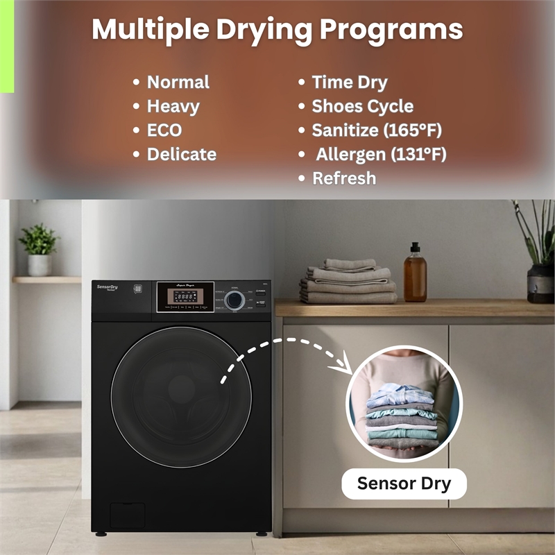 Equator COMPACT STACKABLE LAUNDRY Washer EW 822 1.57cf + Dryer ED 866 3.1cf 110V