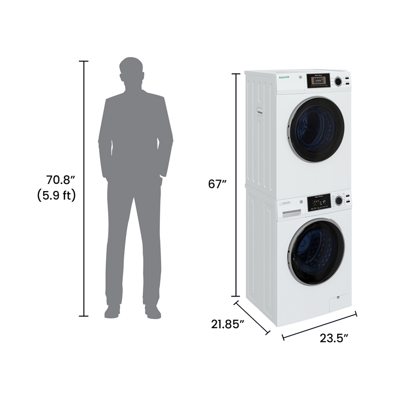 Equator Laundry 110V 15 Lb EW826 Washer 1.62cf+13Lb ED866 DL Vented Dryer 3.1cf