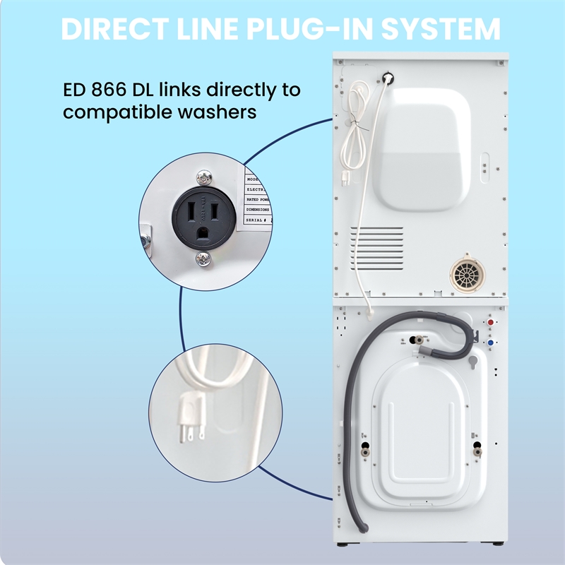 Equator Laundry 110V 15 Lb EW826 Washer 1.62cf+13Lb ED866 DL Vented Dryer 3.1cf