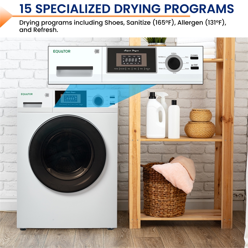 Equator Laundry 110V 15 Lb EW826 Washer 1.62cf+13Lb ED866 DL Vented Dryer 3.1cf