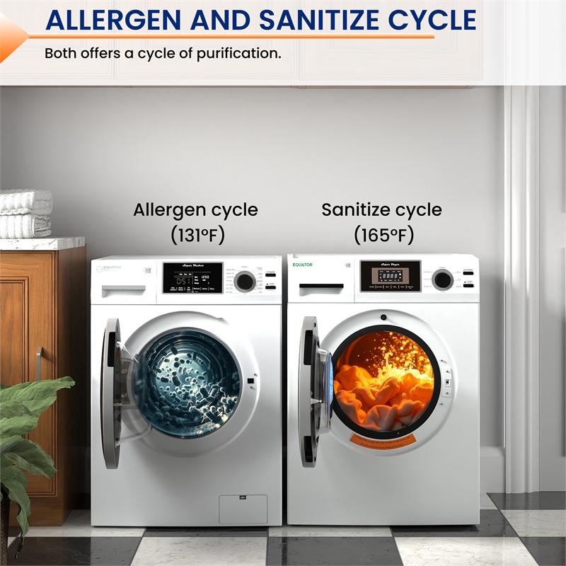 Equator Laundry 110V 15 Lb EW826 Washer 1.62cf+13Lb ED866 DL Vented Dryer 3.1cf