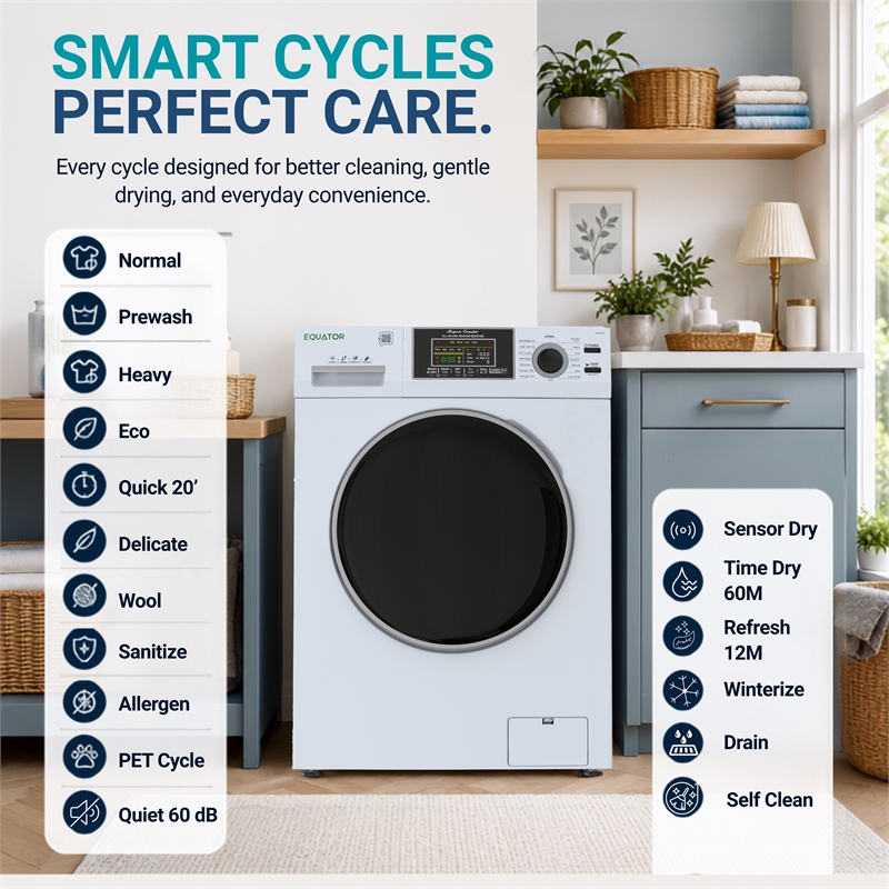 Equator Max All-in-One VENTED/VENTLESS Washer-Dryer 2.5cf/26lbs 1400RPM 110V