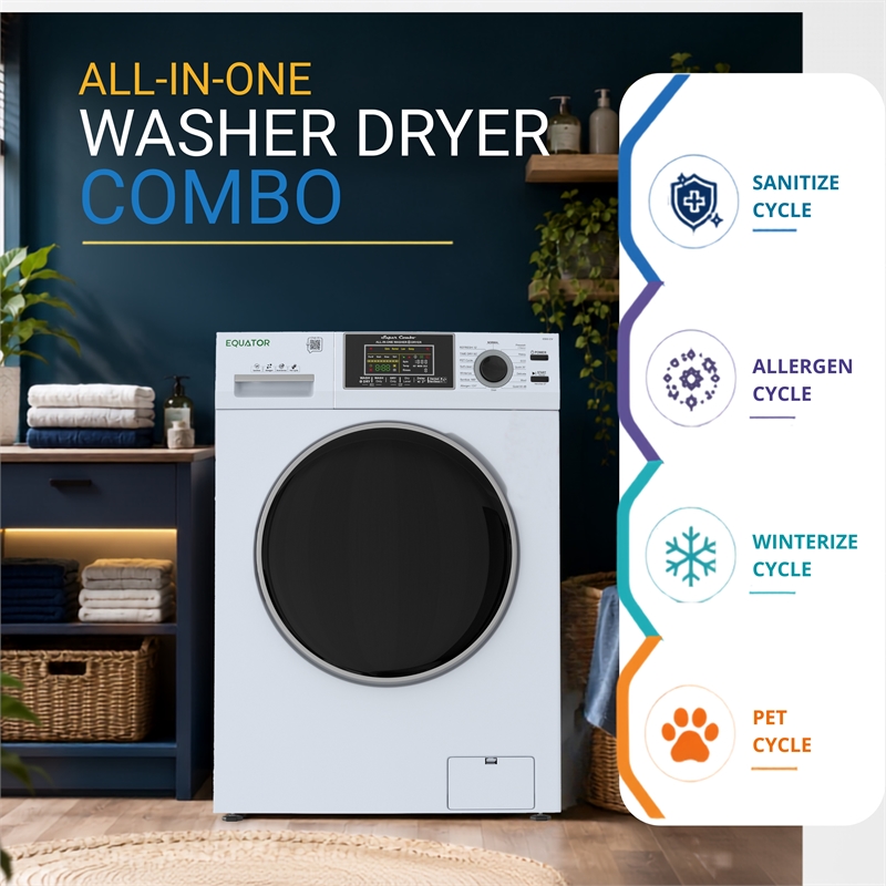 Equator Max All-in-One VENTED/VENTLESS Washer-Dryer 2.5cf/26lbs 1400RPM 110V