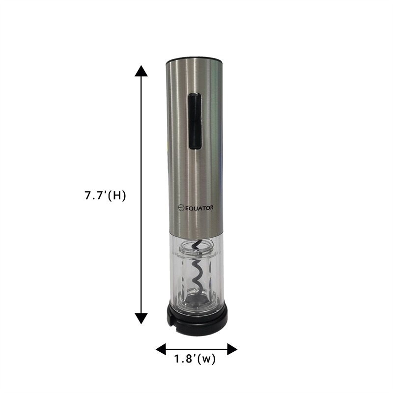 Equator Wine Bottle Opener Cordless Rechargeable with DC Adapter Stainless