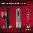 Electric Rechargeable Wine Opener + Foil Cutter Opens 40 Bottles Per Charge
