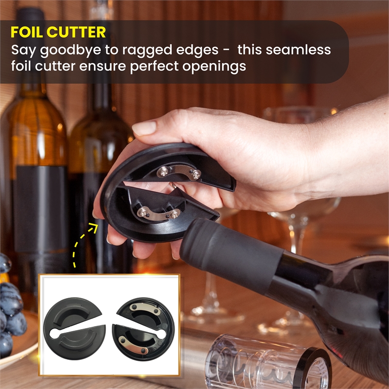 Equator Electric Cordless Wine Opener w/ Base LED Light & Foil Cutter