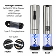 Electric Rechargeable Wine Opener + Foil Cutter Opens 40 Bottles Per Charge