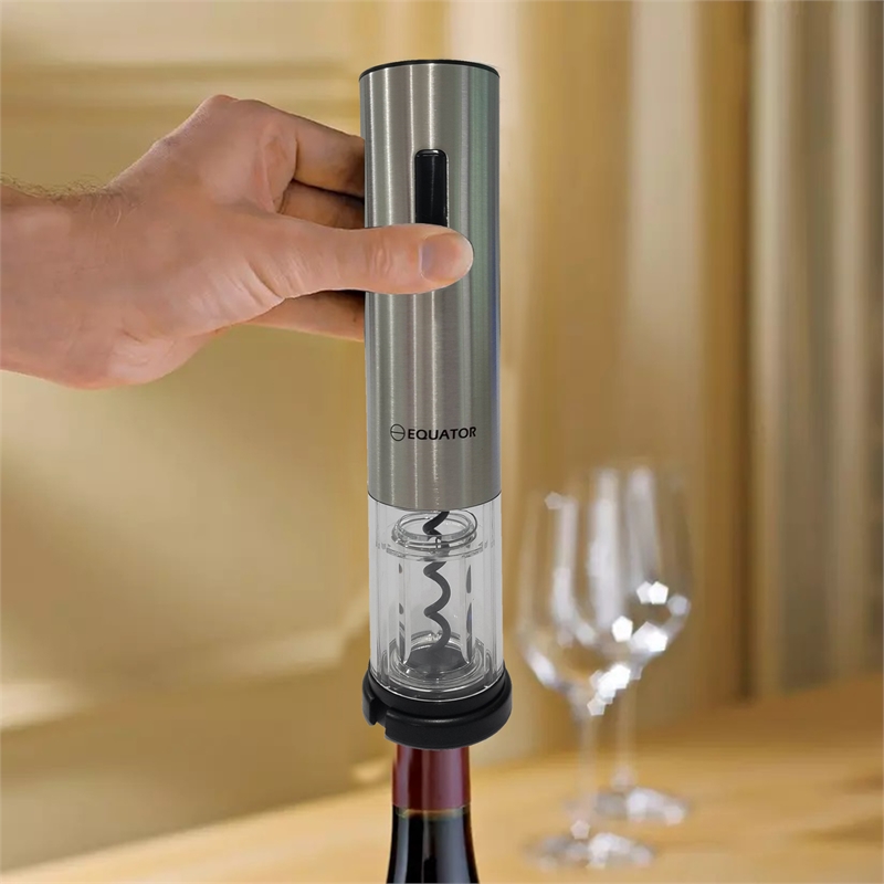 Equator Wine Bottle Opener Cordless Rechargeable with DC Adapter Stainless