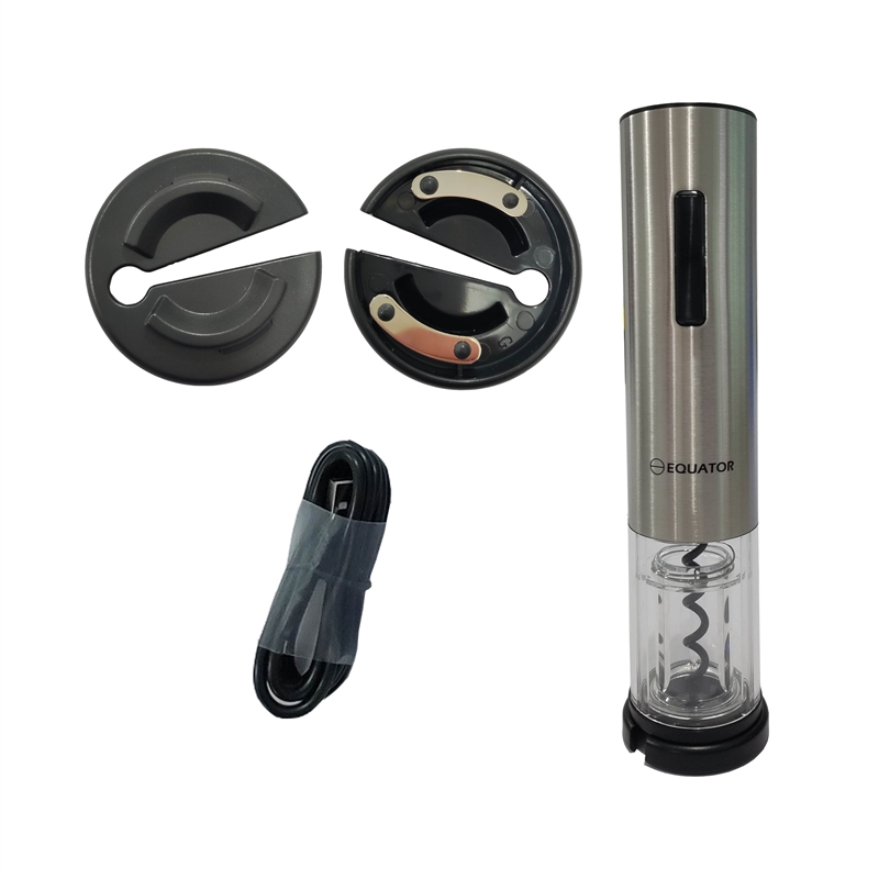 Equator Wine Bottle Opener Cordless Rechargeable with DC Adapter Stainless