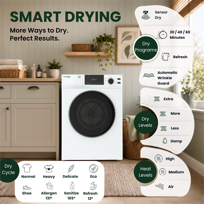 Equator VALUE STACK LAUNDRY 220V 26 Lbs Washer 2.5cf+Vented Dryer 4cf 1 OUTLET