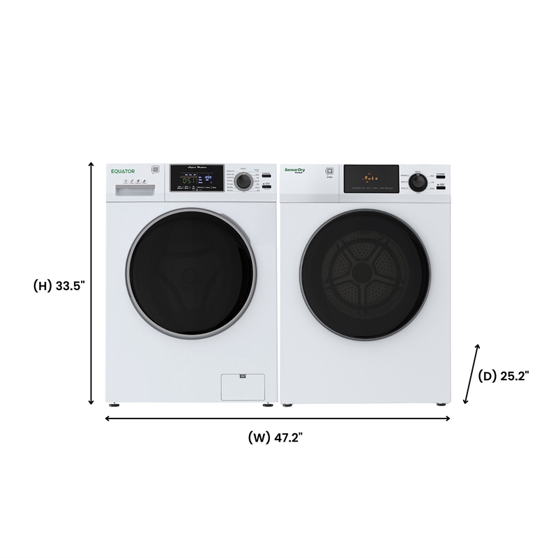Equator ADVANCED STACK LAUNDRY 110V 26 Lb Washer 2.5cf+Vented Dryer 4cf 1 OUTLET
