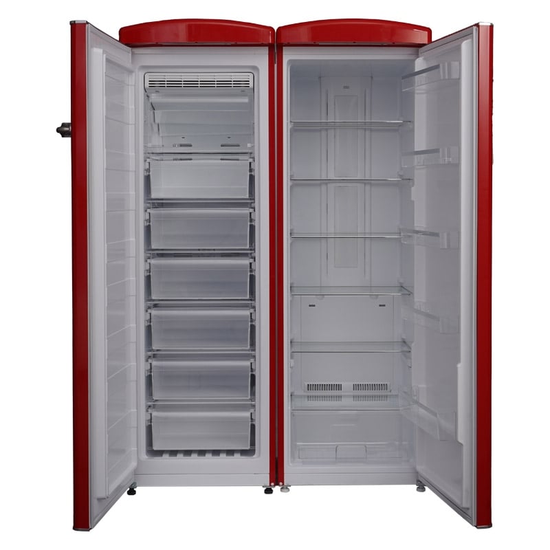 Conserv Retro Refrigerator-Freezer Set in Red