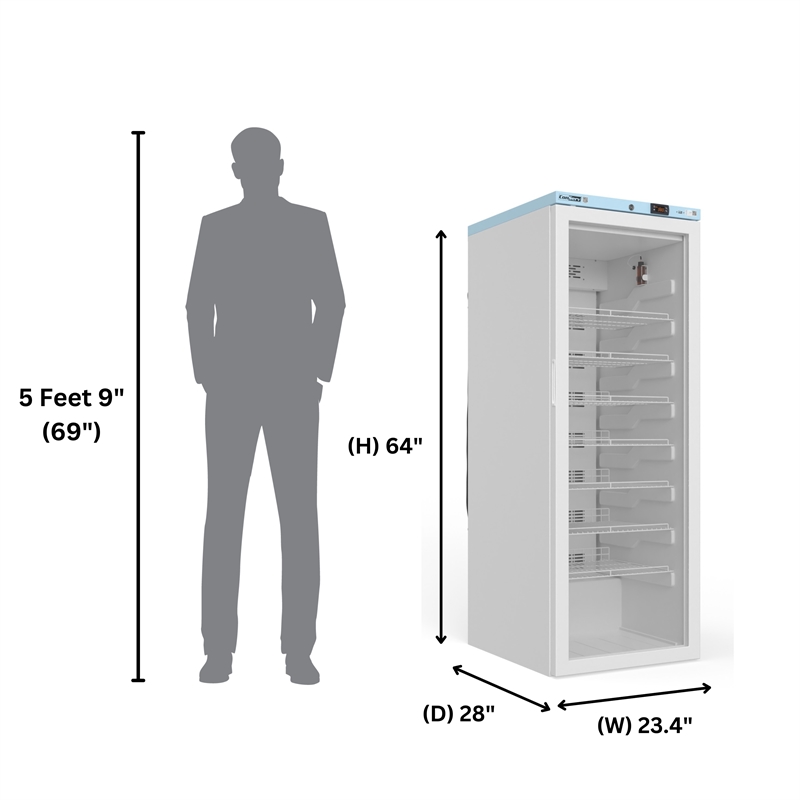 Conserv 12.7cu.ft. Commercial Refrigerator with Glass Door and Temperature Alarm