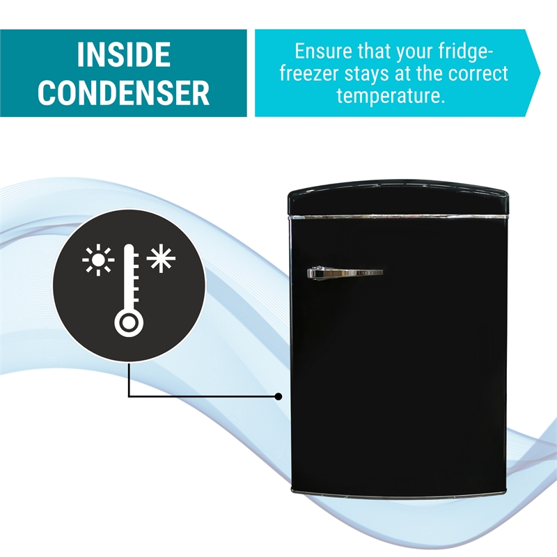 Conserv 3.2 cu. ft. Retro Convertible Freezer-Refrigerator Frost Free in Black