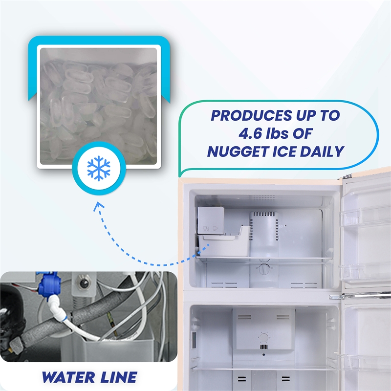 Conserv 30in RETRO Refrigerator 18cf Top Mount FACTORY INSTALLED ICE MAKER 110V