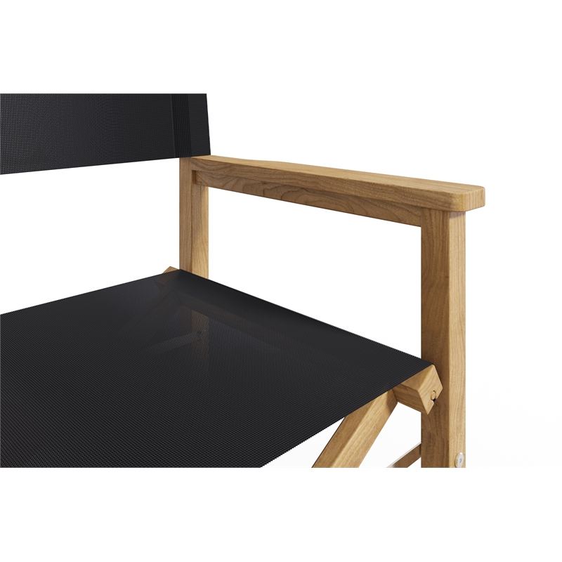 Curated Maison Directeur Teak Outdoor Counter Height Armchair in Black